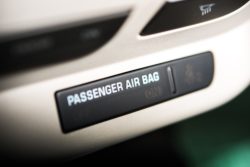 Passenger airbag button in car
