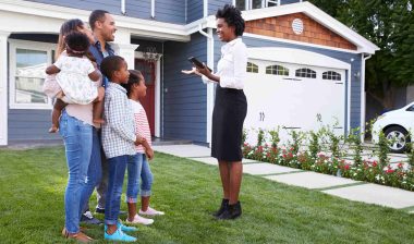 Real estate agent shows home