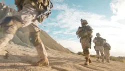 Soldiers on patrol in the desert