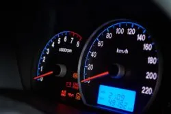 Speedometer against black