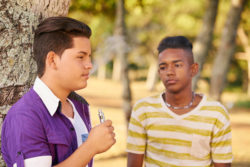 Teens smoking e-cigarettes