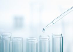 Water droplet into test tube