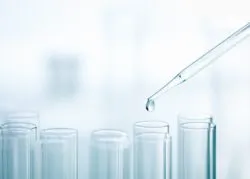 Water droplet into test tube