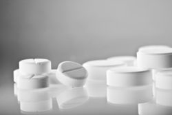 White pills closeup