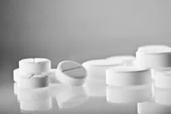 White pills closeup