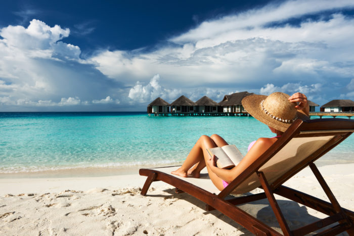 woman at Marriott timeshare beach vacation