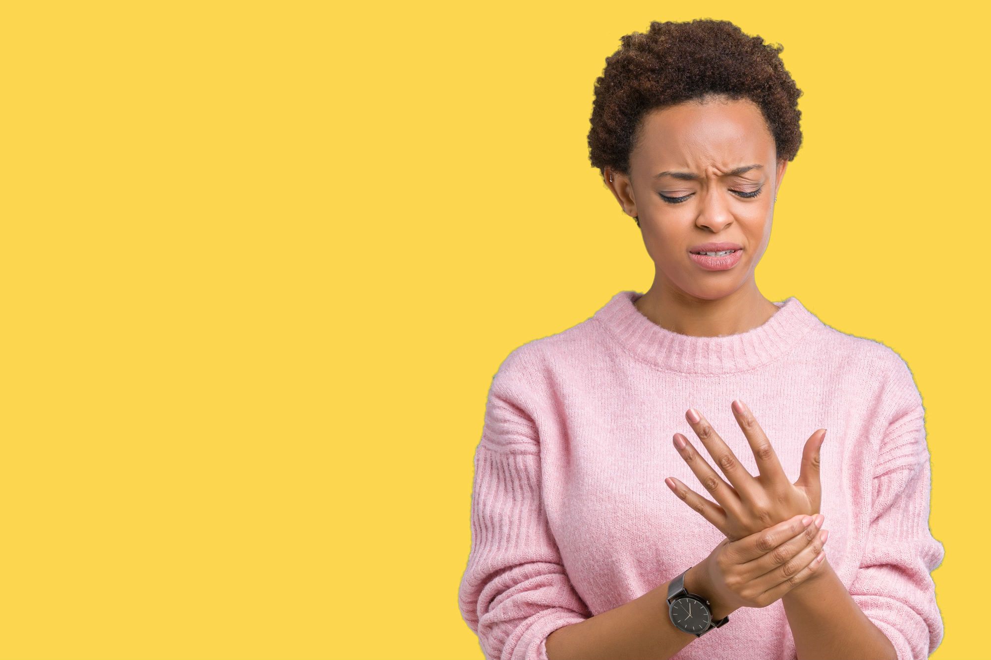 Woman with hand pain