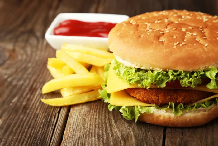 checker's drive in burger and fries