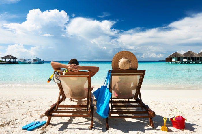 couple on vacation at Sandals resort