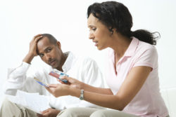 Couple discovering hidden fees