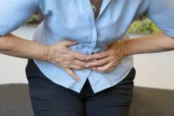 elderly woman with abdominal pain