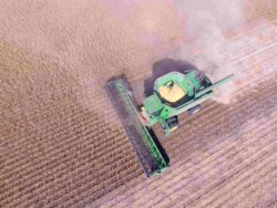 Farm equipment in field