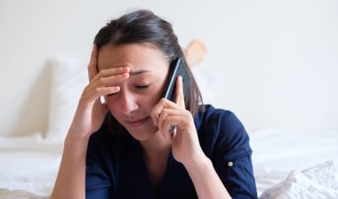 Frustrated woman on the phone