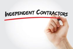 Independent contractor written on wall
