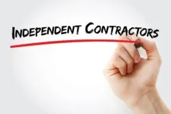 Independent contractor written on wall