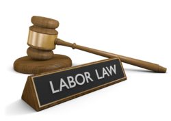 Labor Law sign with gavel