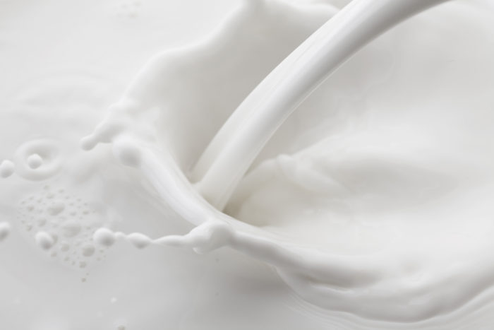 fairlife milk being poured