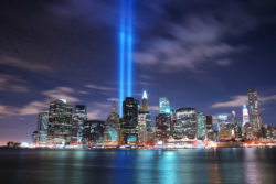 New York skyline at night