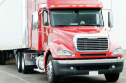 Red semi truck
