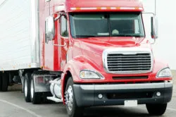 Red semi truck