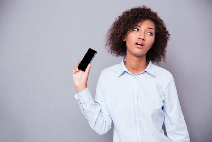 woman getting unwanted call from grubhub