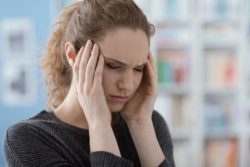 woman with headache