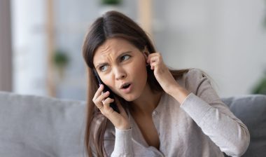 Angry woman on phone