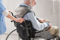 elderly man in wheelchair