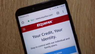 equifax website open on smartphone