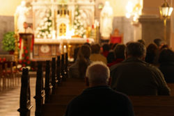 People sitting in church