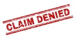 Red claim denied stamp