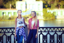 Teen girls vaping