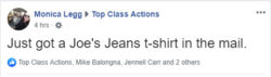 Joe Jeans settlement benefit