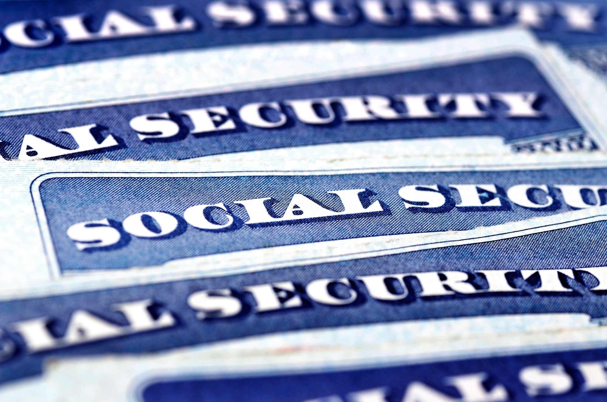 Social Security Cards Representing Finances and Retirement