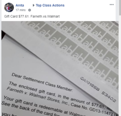 Photo of Walmart coupon settlement letter