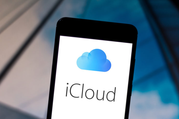 apple icloud logo on smartphone