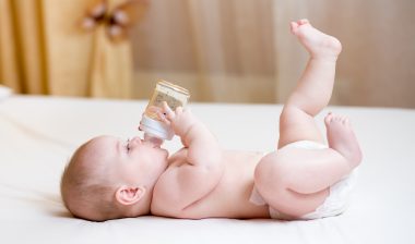 Baby drinking from bottle