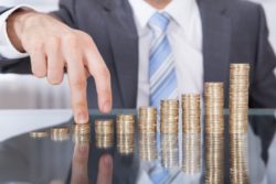 businessman counting money