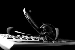 headset and computer for operators