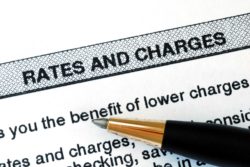 Rates and charges from a bank statement