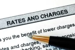 Rates and charges from a bank statement