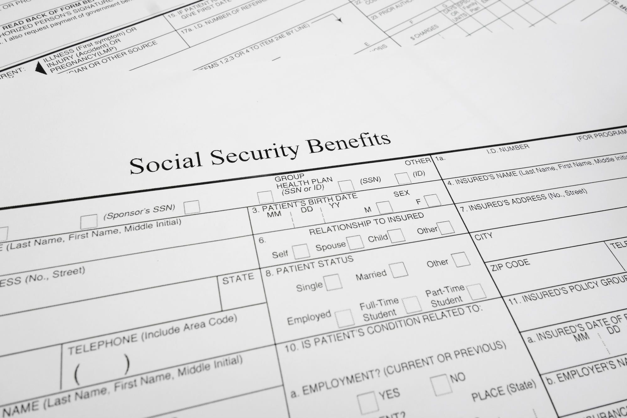 Social Security application form
