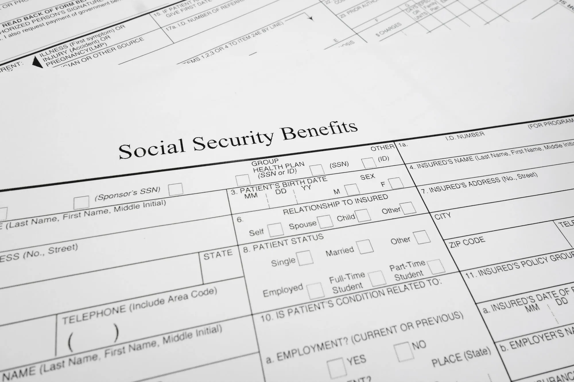 Social Security application form