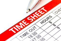 close up of timesheet