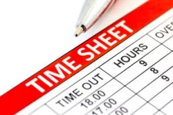 close up of timesheet