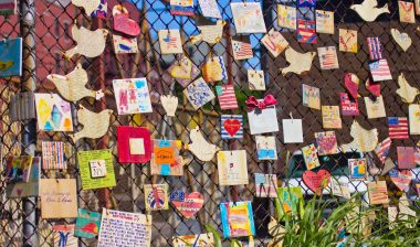 Sept 11 memorial fence art