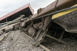 Derailed train