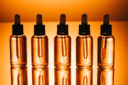 close up of CBD oil droppers