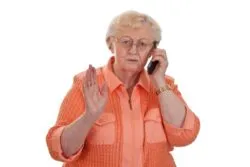 Elderly woman on phone