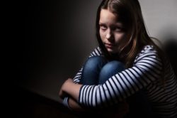 Portrait of a sad little girl